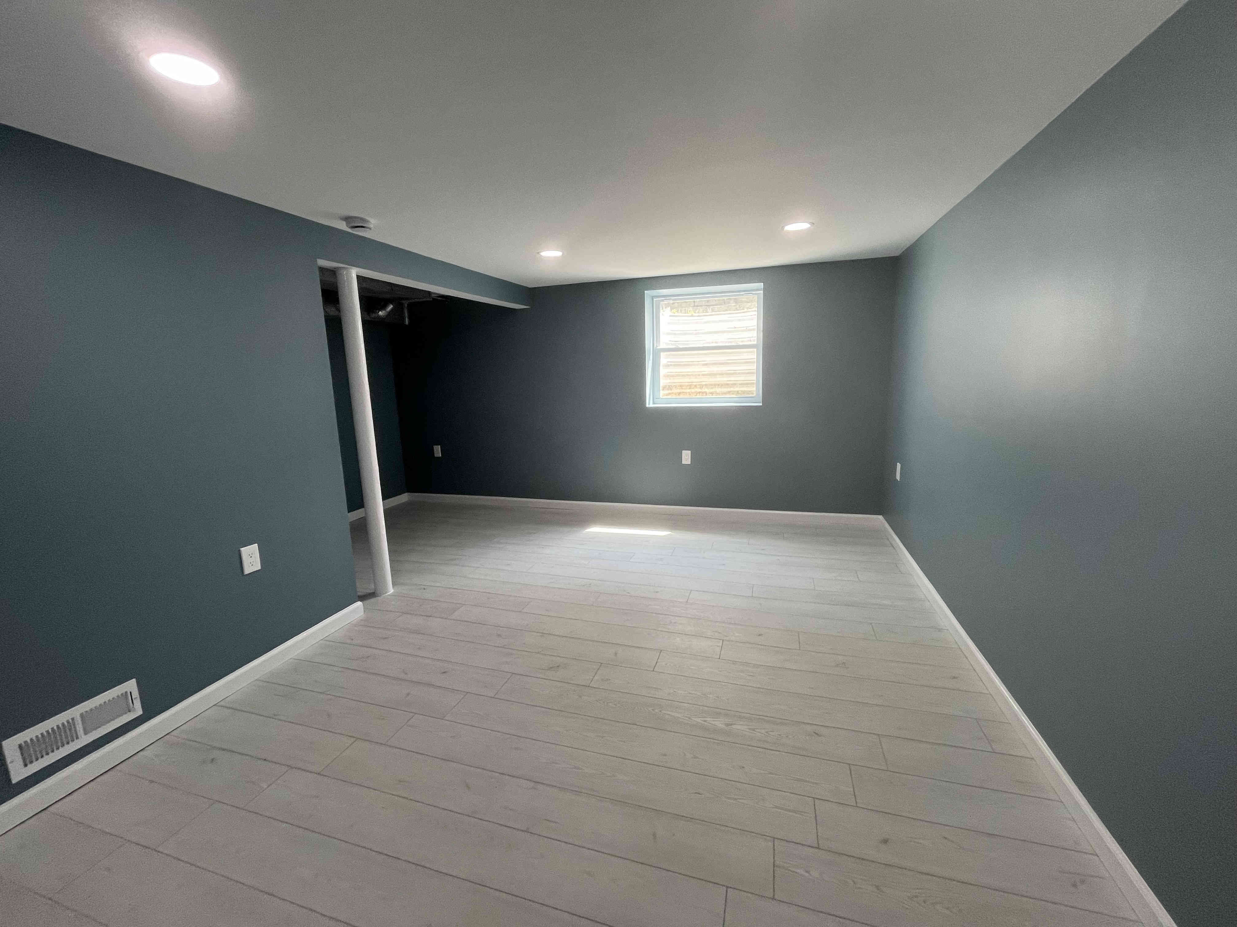Interior living room with crisp edge lines